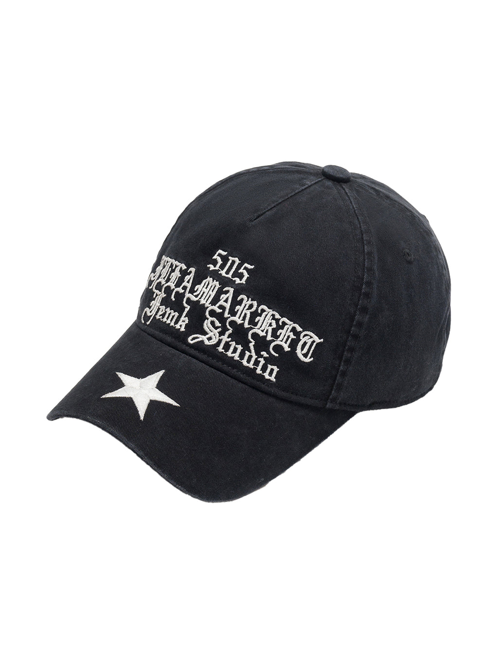 FLEAMARKET | 506 Gothic Curve Brim Cap-Black - PSYLOS 1, FLEAMARKET | 506 Gothic Curve Brim Cap-Black, Hats, FLEAMARKET, PSYLOS 1