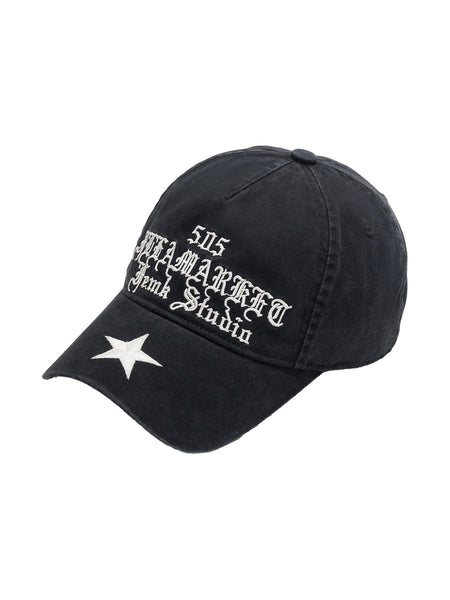 FLEAMARKET | 506 Gothic Curve Brim Cap-Black - PSYLOS 1, FLEAMARKET | 506 Gothic Curve Brim Cap-Black, Hats, FLEAMARKET, PSYLOS 1