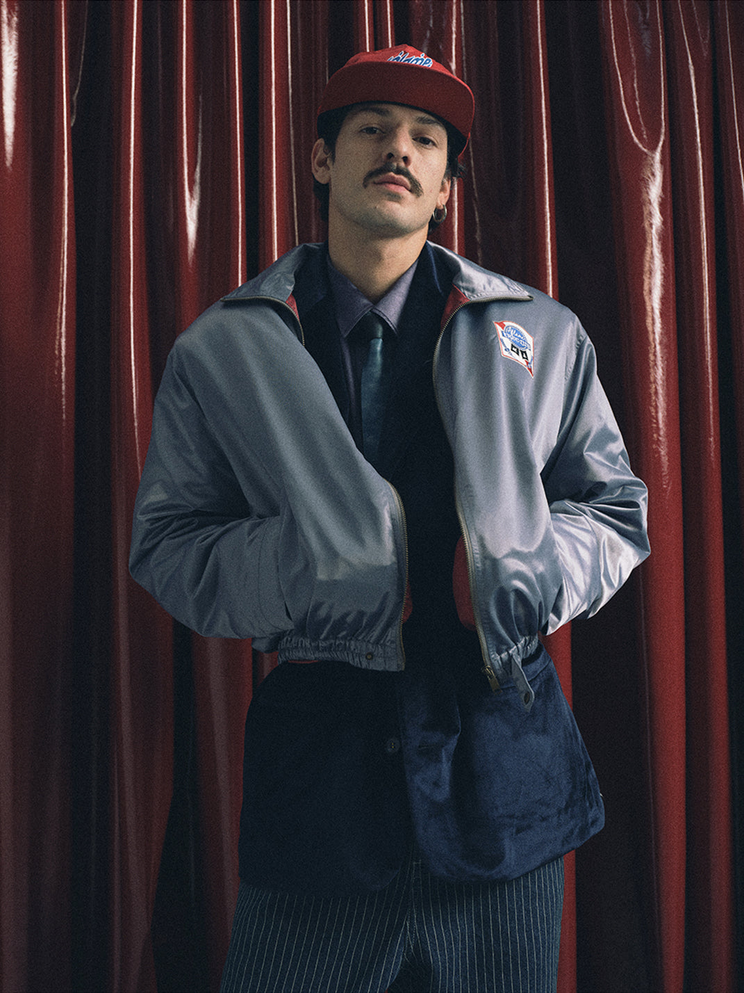 TREclub | Silky Jacket With Handsew Patch - PSYLOS 1, TREclub | Silky Jacket With Handsew Patch, Men's Wear, TREclub, PSYLOS 1