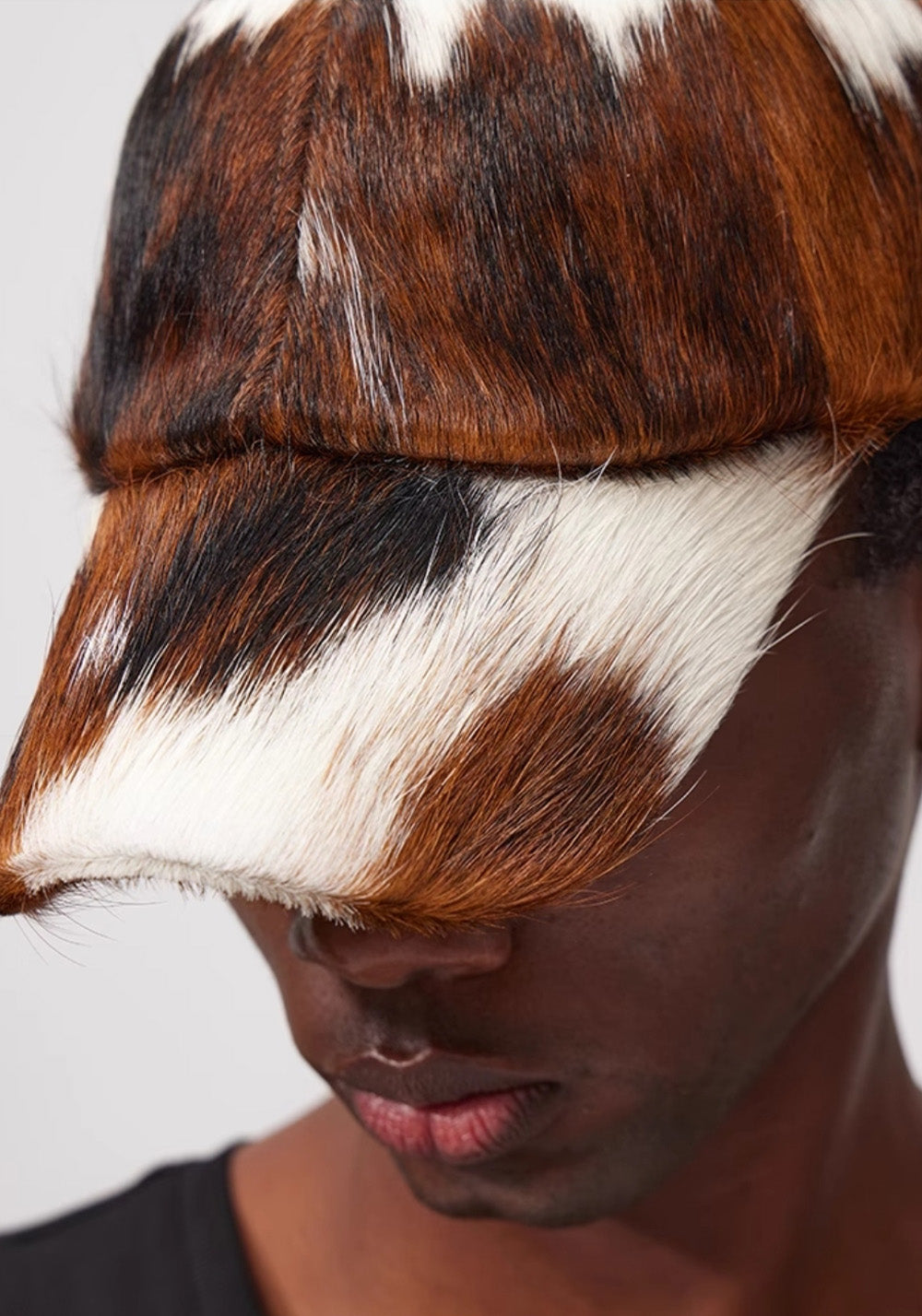 Fourth3ex丨Tri-Color Pony Hair Cow Print Cap - PSYLOS 1, Fourth3ex丨Tri-Color Pony Hair Cow Print Cap, cap, Fourth3ex, PSYLOS 1