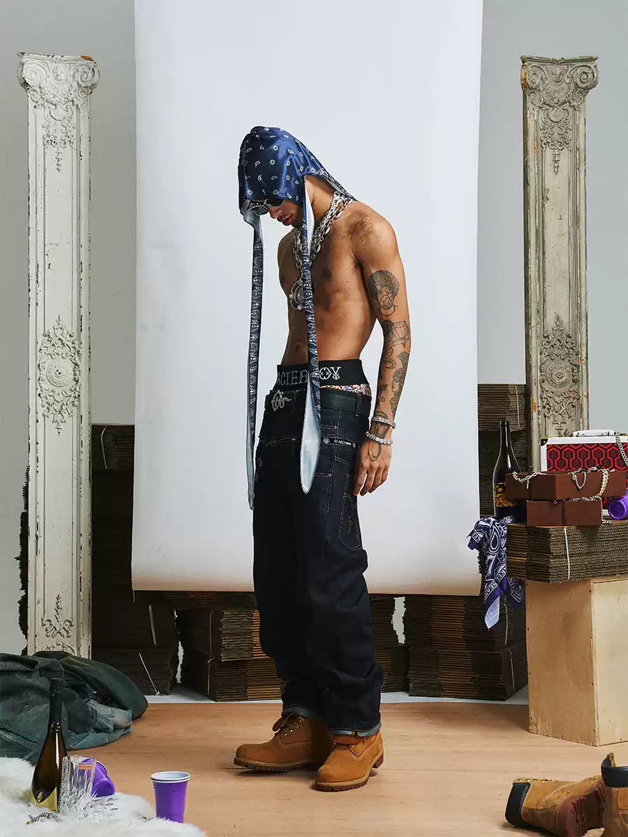 GLACIERBOY丨Raw Straight-leg Jeans - PSYLOS 1, GLACIERBOY丨Raw Straight-leg Jeans, Jeans, GLACIERBOY•JAPAN, PSYLOS 1