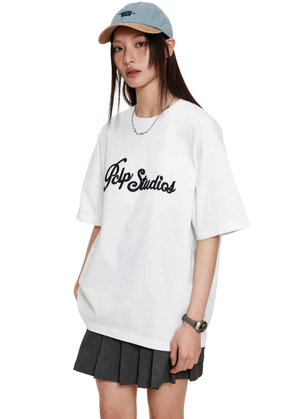 Flower embroidery short-sleeved T-shirt - PSYLOS 1, Flower embroidery short-sleeved T-shirt, T-Shirt, PCLP, PSYLOS 1
