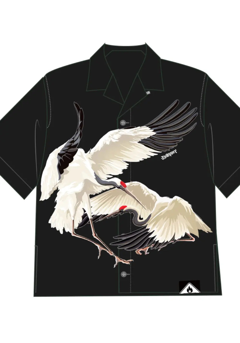 White Crane Shirt - PSYLOS 1, White Crane Shirt, Shirt, Burnin, PSYLOS 1