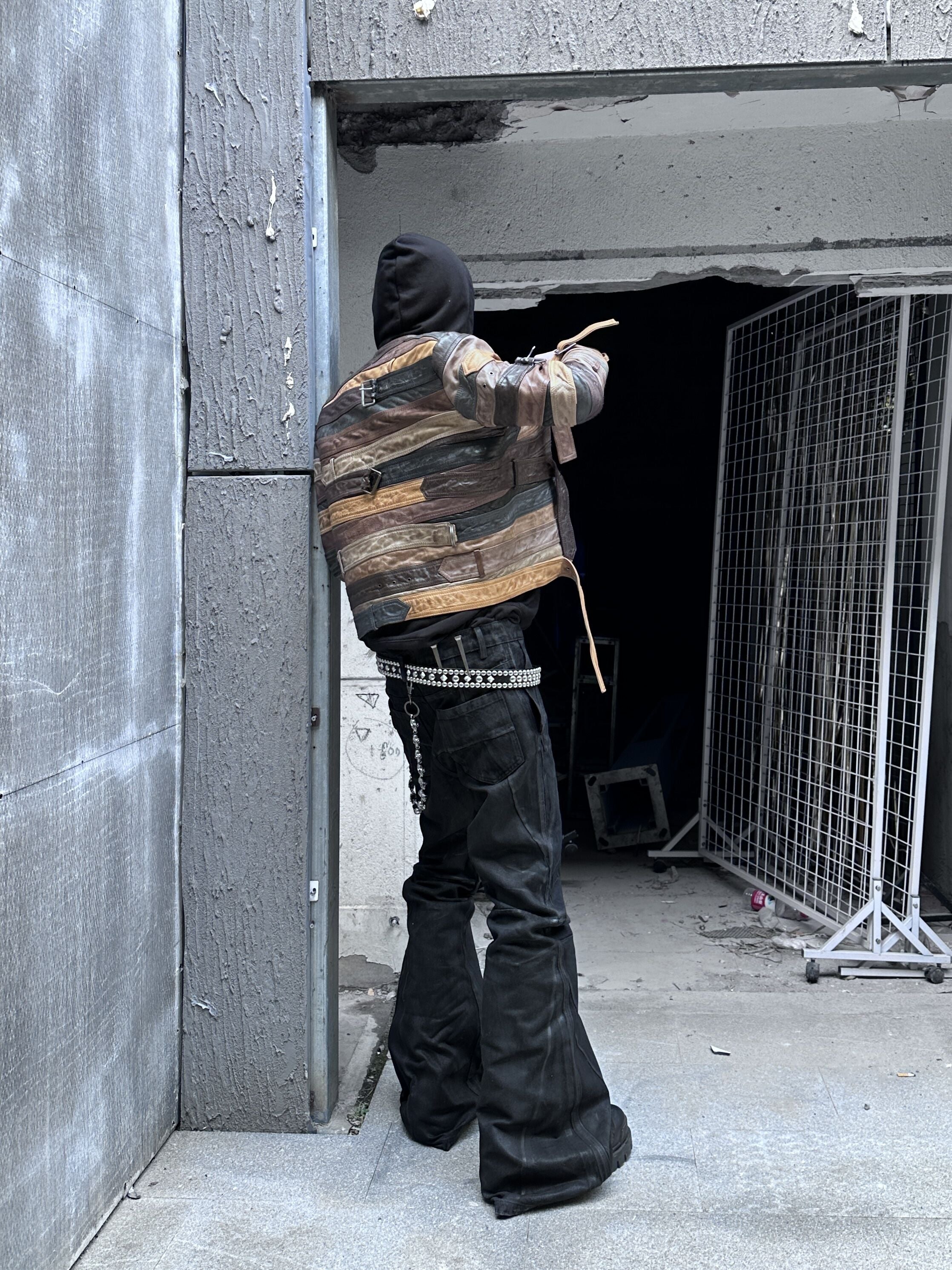 REBEL WAVE丨Hand-Painted Waxed Flare Pants - PSYLOS 1, REBEL WAVE丨Hand-Painted Waxed Flare Pants, Pants, REBEL WAVE•JAPAN, PSYLOS 1