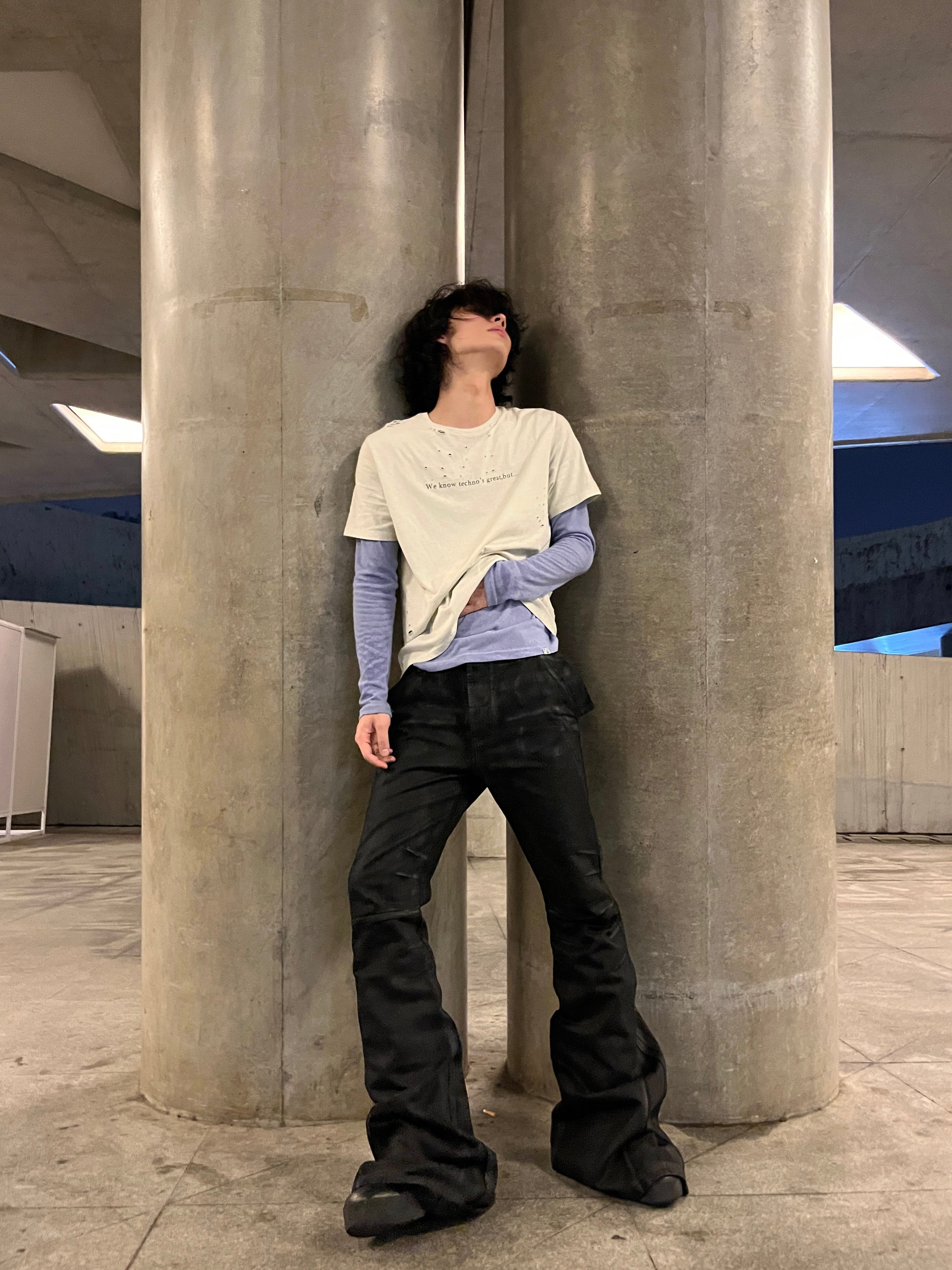 REBEL WAVE丨Hand-Painted Waxed Flare Pants - PSYLOS 1, REBEL WAVE丨Hand-Painted Waxed Flare Pants, Pants, REBEL WAVE•JAPAN, PSYLOS 1