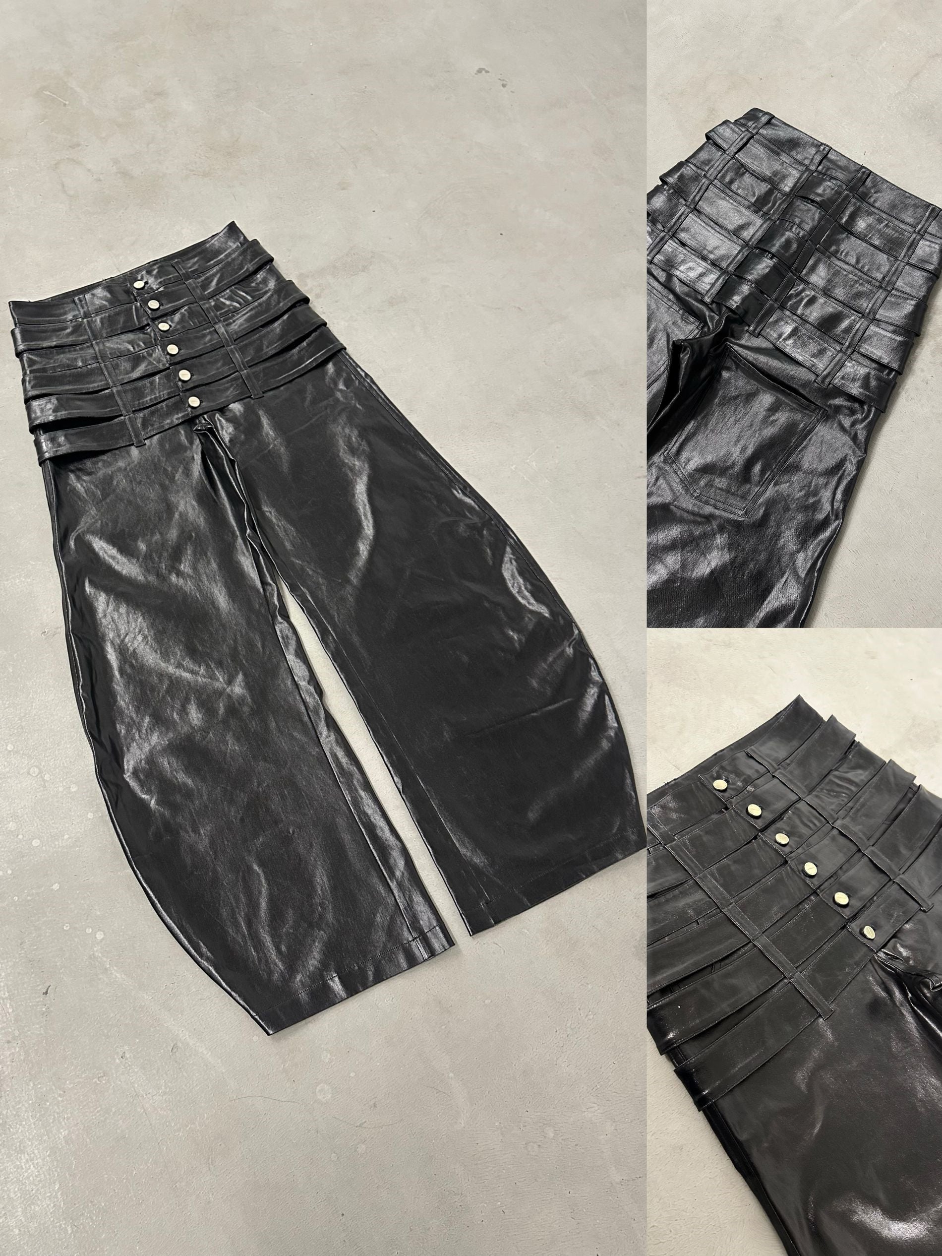 REBEL WAVE | Multi-Waist Coated Biker Pants - PSYLOS 1, REBEL WAVE | Multi-Waist Coated Biker Pants, Jeans, REBEL WAVE•JAPAN, PSYLOS 1