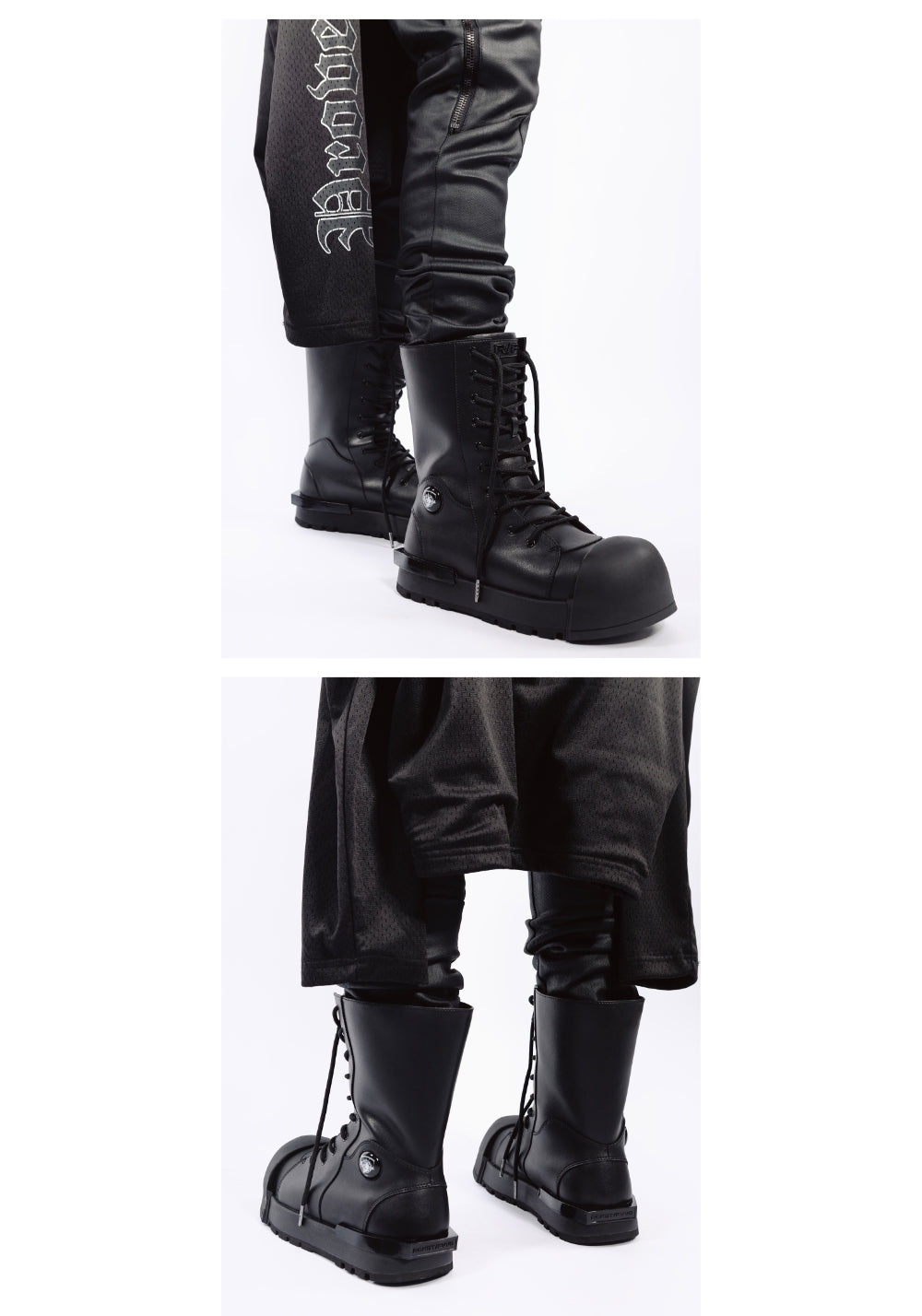 FVVO丨Ironclad Beetle PU Black Leather Boots-Black - PSYLOS 1, FVVO丨Ironclad Beetle PU Black Leather Boots-Black, Boots, FVVO&ROCKSTA•JAPAN, PSYLOS 1