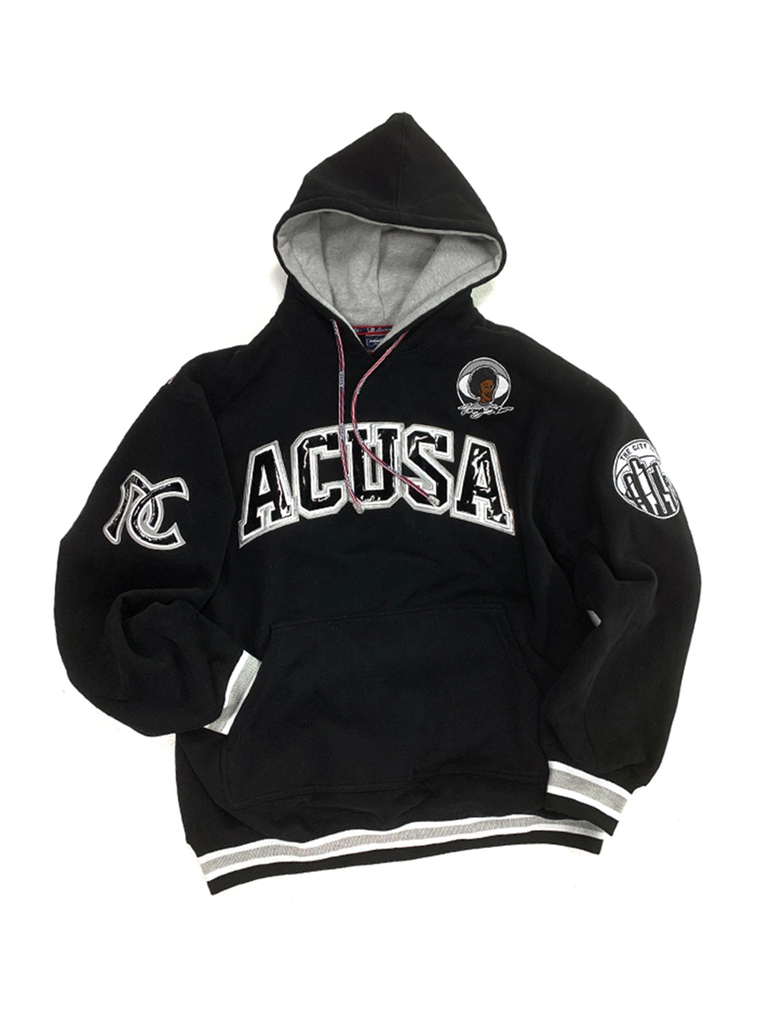 ACUSA | Oversized Retro Hoodie With Leather Logo - PSYLOS 1, ACUSA | Oversized Retro Hoodie With Leather Logo, Tops, ACUSA, PSYLOS 1