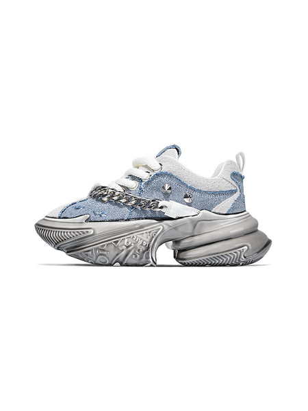 SALAXI | ”Vortex Propel“ Demin Chained Chunky Sneaker-Blue - PSYLOS 1, SALAXI | ”Vortex Propel“ Demin Chained Chunky Sneaker-Blue, Chunky Sneakers, SALAXI, PSYLOS 1