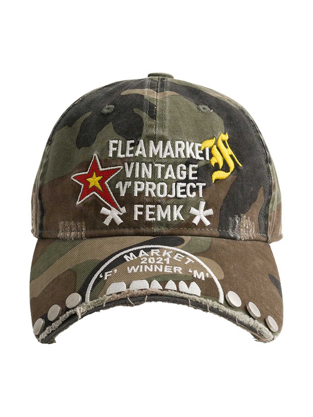 FLEAMARKET | "V Project" Stitchwork Curve Brim Baseball Cap - PSYLOS 1, FLEAMARKET | "V Project" Stitchwork Curve Brim Baseball Cap, Accessories, FLEAMARKET, PSYLOS 1