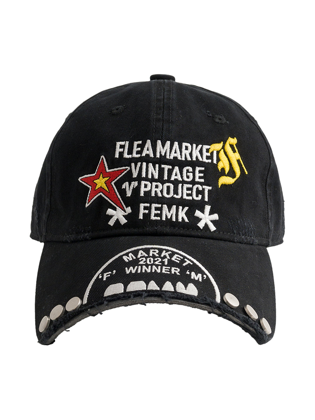 FLEAMARKET | "V Project" Stitchwork Curve Brim Baseball Cap - PSYLOS 1, FLEAMARKET | "V Project" Stitchwork Curve Brim Baseball Cap, Accessories, FLEAMARKET, PSYLOS 1