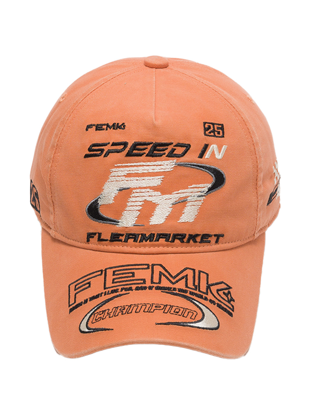 FLEAMARKET | "Speed In FM" Stitchwork Racing Curve Brim Cap - PSYLOS 1, FLEAMARKET | "Speed In FM" Stitchwork Racing Curve Brim Cap, Accessories, FLEAMARKET, PSYLOS 1