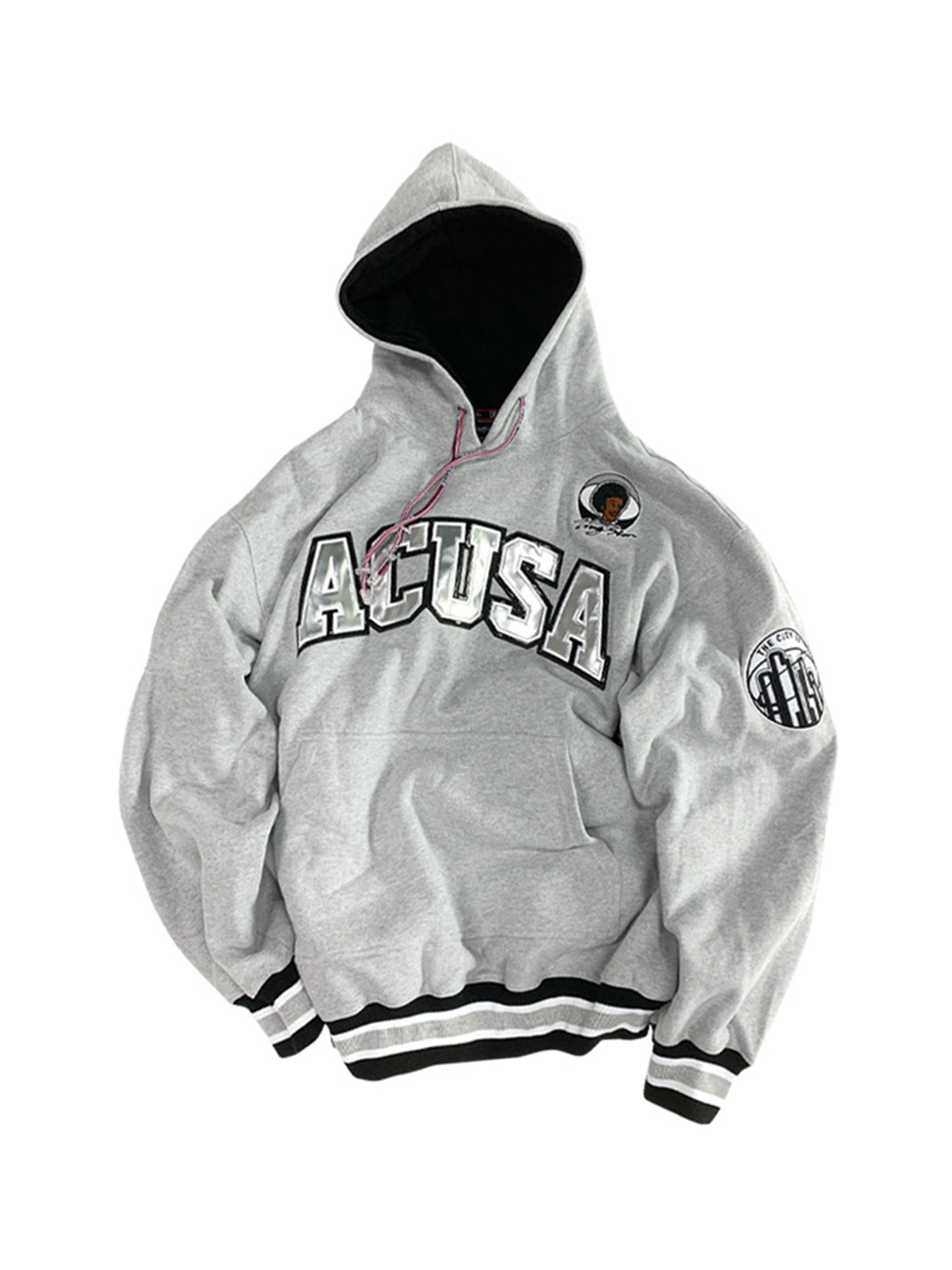 ACUSA | Oversized Retro Hoodie With Leather Logo - PSYLOS 1, ACUSA | Oversized Retro Hoodie With Leather Logo, Tops, ACUSA, PSYLOS 1