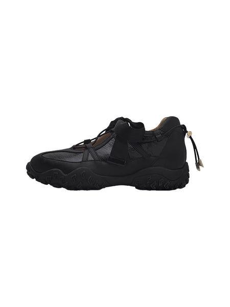 UNCLEWEN | Quick Lace Ribbon Ballet Trainer With Removable Insole-Black - PSYLOS 1, UNCLEWEN | Quick Lace Ribbon Ballet Trainer With Removable Insole-Black, Retro Trainers, UNCLEWEN, PSYLOS 1