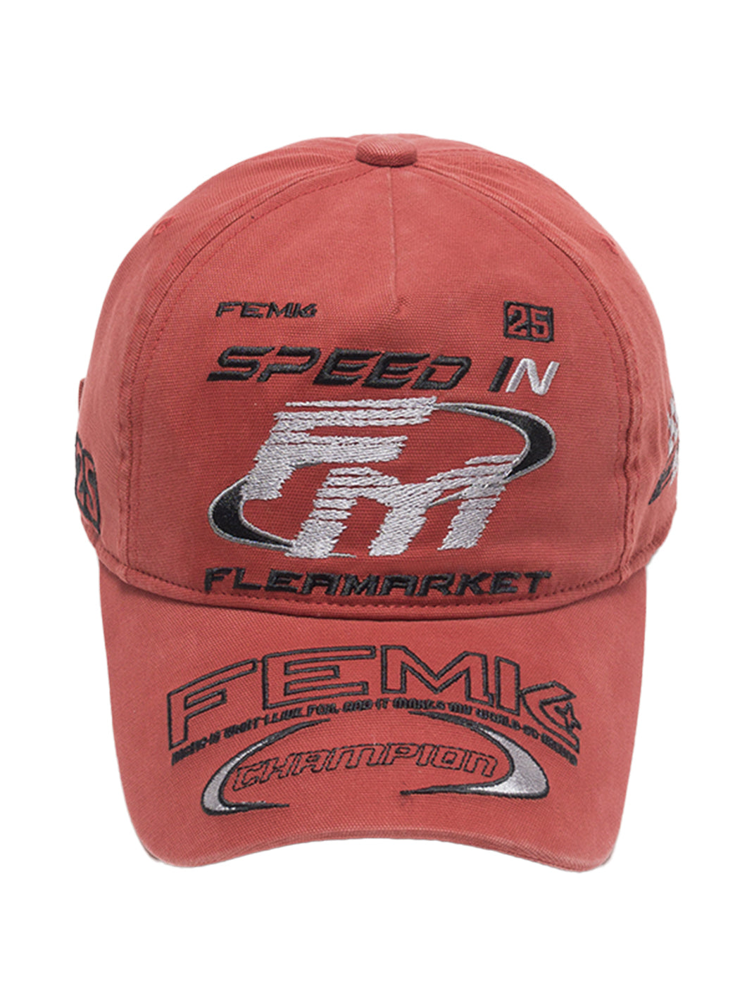 FLEAMARKET | "Speed In FM" Stitchwork Racing Curve Brim Cap - PSYLOS 1, FLEAMARKET | "Speed In FM" Stitchwork Racing Curve Brim Cap, Accessories, FLEAMARKET, PSYLOS 1