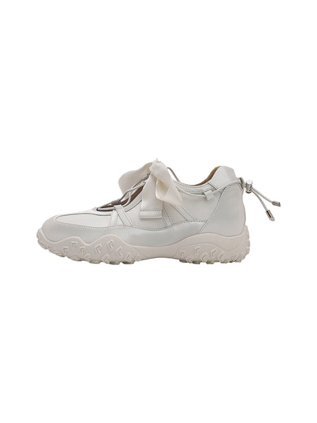 UNCLEWEN | Quick Lace Ribbon Ballet Trainer With Removable Insole-White - PSYLOS 1, UNCLEWEN | Quick Lace Ribbon Ballet Trainer With Removable Insole-White, Retro Trainers, UNCLEWEN, PSYLOS 1