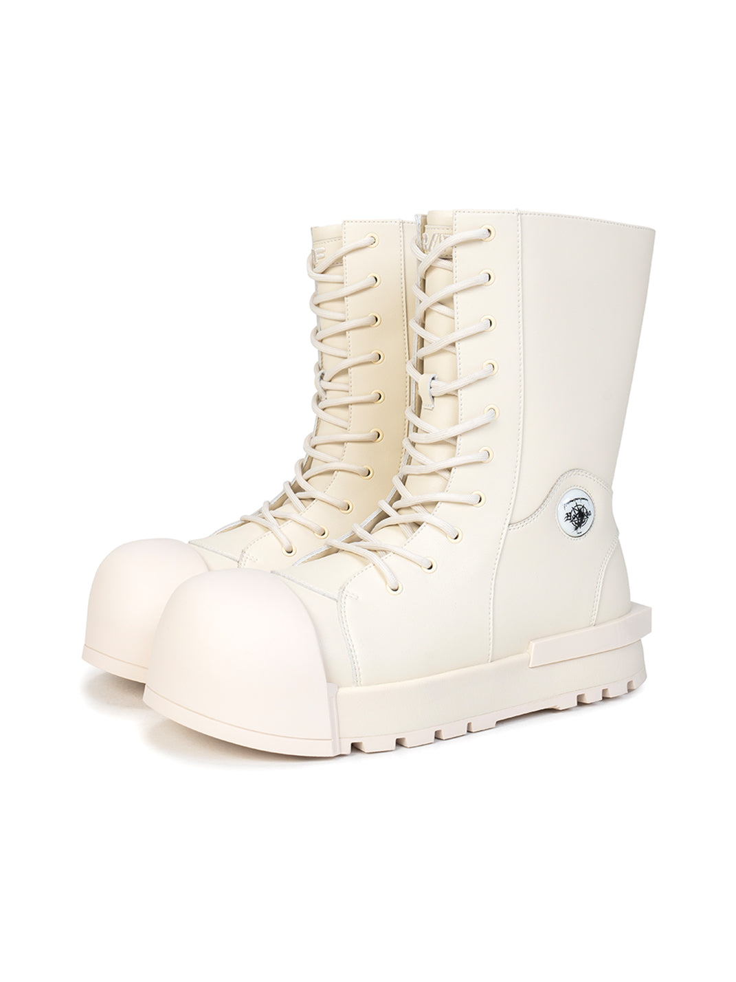 FVVO丨R/F White Architectural Round-Toe Combat Boots - PSYLOS 1, FVVO丨R/F White Architectural Round-Toe Combat Boots, Boots, FVVO&ROCKSTA, PSYLOS 1