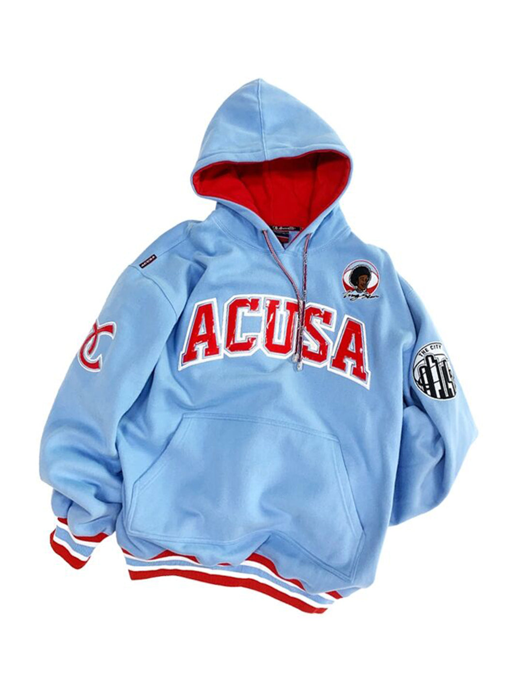 ACUSA | Oversized Retro Hoodie With Leather Logo - PSYLOS 1, ACUSA | Oversized Retro Hoodie With Leather Logo, Tops, ACUSA, PSYLOS 1