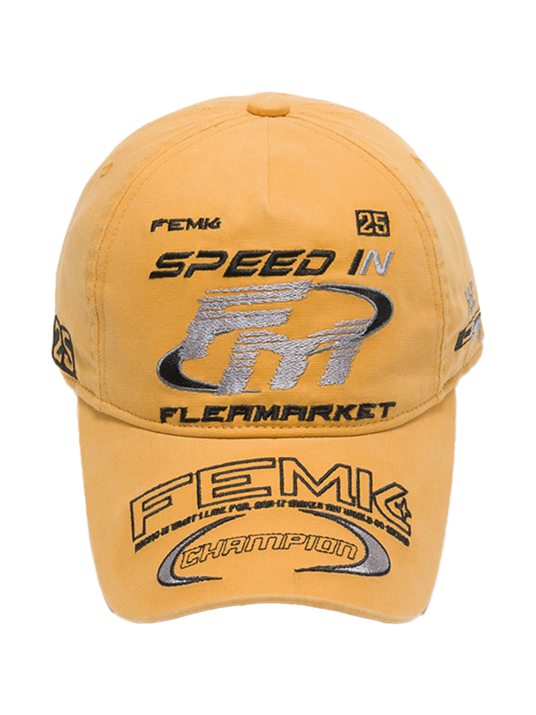 FLEAMARKET | "Speed In FM" Stitchwork Racing Curve Brim Cap - PSYLOS 1, FLEAMARKET | "Speed In FM" Stitchwork Racing Curve Brim Cap, Accessories, FLEAMARKET, PSYLOS 1