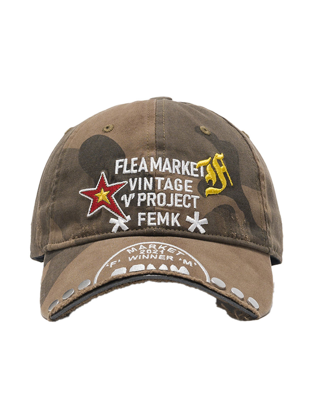 FLEAMARKET | "V Project" Stitchwork Curve Brim Baseball Cap - PSYLOS 1, FLEAMARKET | "V Project" Stitchwork Curve Brim Baseball Cap, Accessories, FLEAMARKET, PSYLOS 1