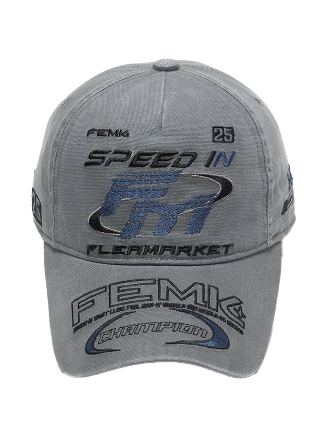 FLEAMARKET | "Speed In FM" Stitchwork Racing Curve Brim Cap - PSYLOS 1, FLEAMARKET | "Speed In FM" Stitchwork Racing Curve Brim Cap, Accessories, FLEAMARKET, PSYLOS 1
