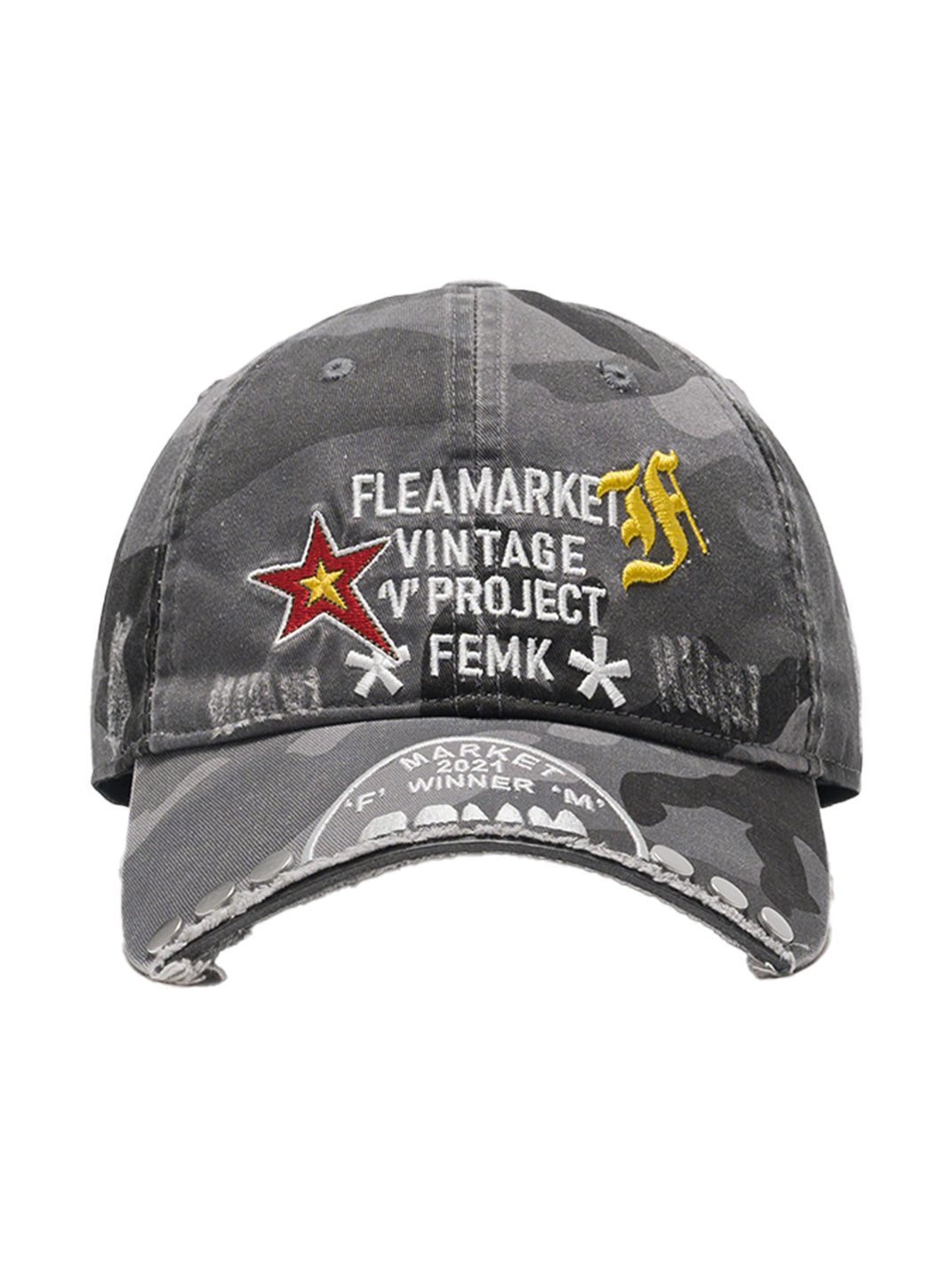 FLEAMARKET | "V Project" Stitchwork Curve Brim Baseball Cap - PSYLOS 1, FLEAMARKET | "V Project" Stitchwork Curve Brim Baseball Cap, Accessories, FLEAMARKET, PSYLOS 1