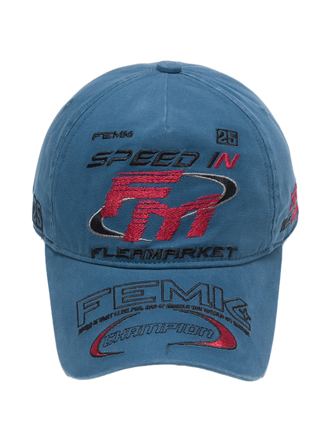 FLEAMARKET | "Speed In FM" Stitchwork Racing Curve Brim Cap - PSYLOS 1, FLEAMARKET | "Speed In FM" Stitchwork Racing Curve Brim Cap, Accessories, FLEAMARKET, PSYLOS 1
