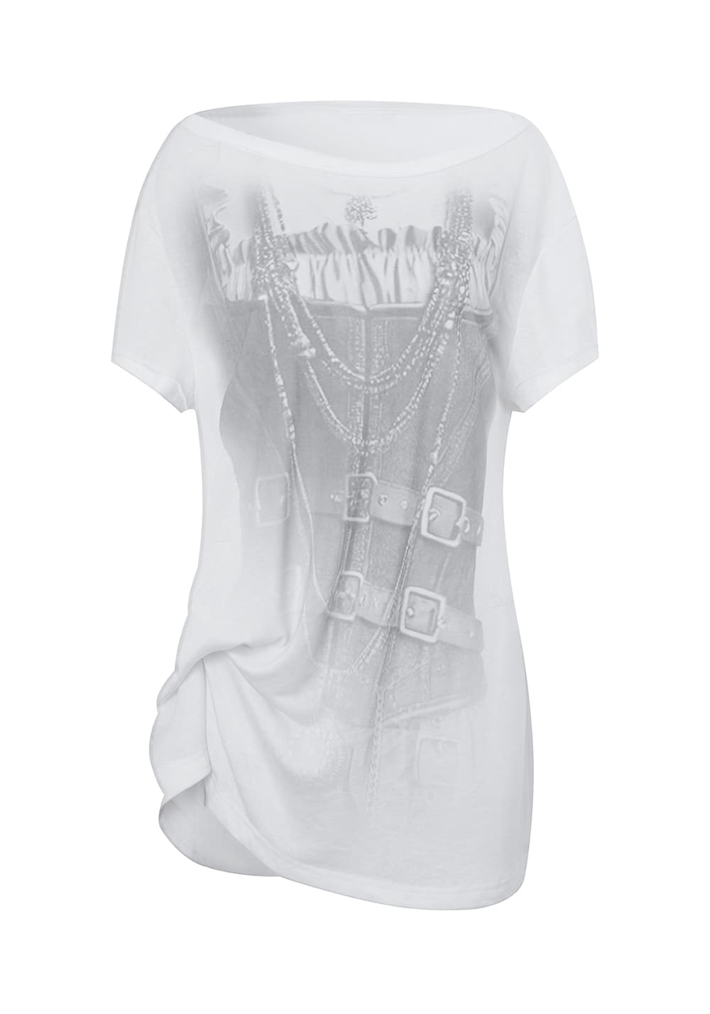 DOUBLEPUNCH丨Punk Digital Print Knot Detail T-Shirt - PSYLOS 1, DOUBLEPUNCH丨Punk Digital Print Knot Detail T-Shirt, T-Shirt, DOUBLEPUNCH, PSYLOS 1