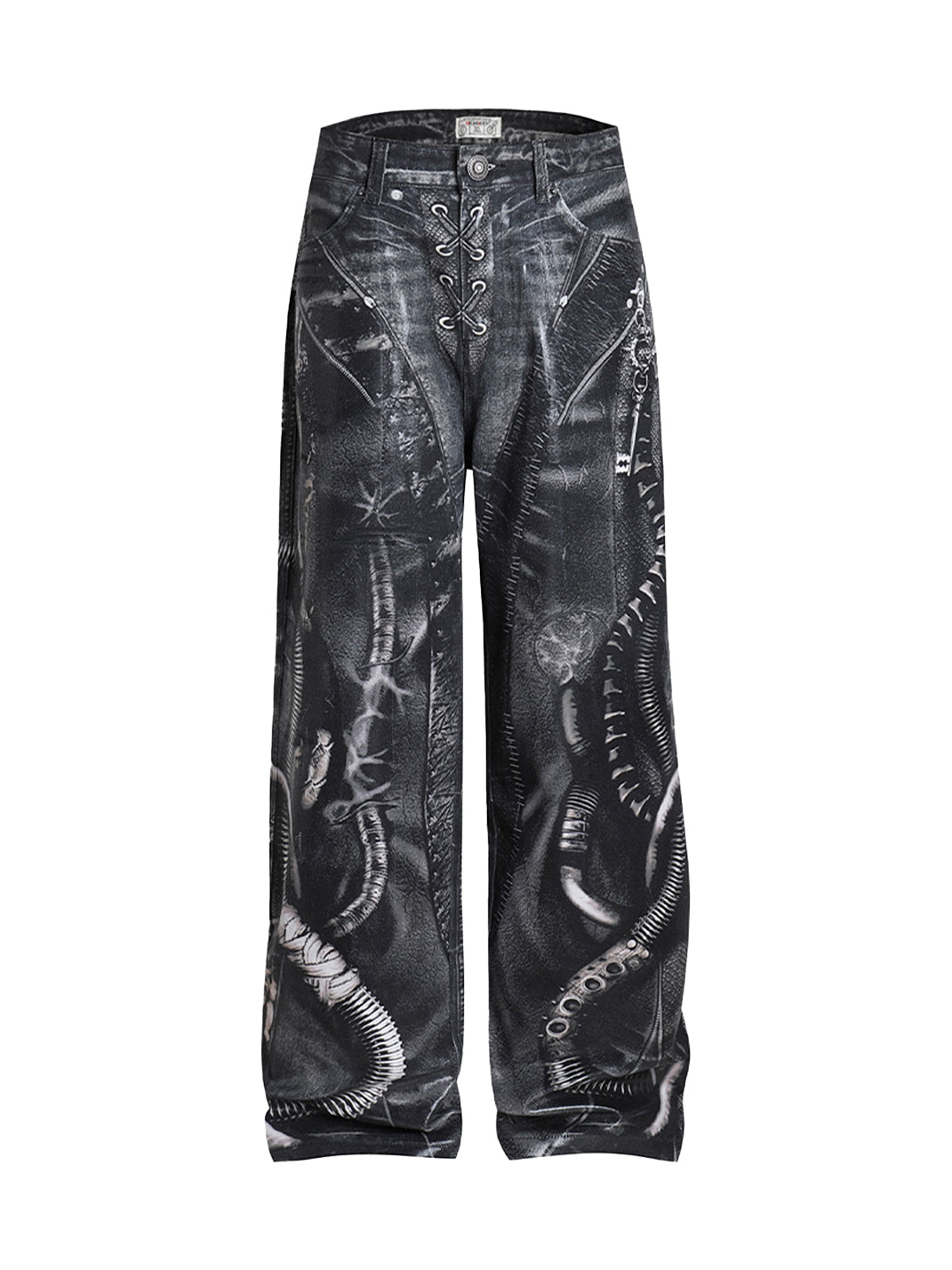 DND4DES | Venom Pipe Graphic Waxed Jeans - PSYLOS 1, DND4DES | Venom Pipe Graphic Waxed Jeans, Pants, DND4DES•JAPAN, PSYLOS 1