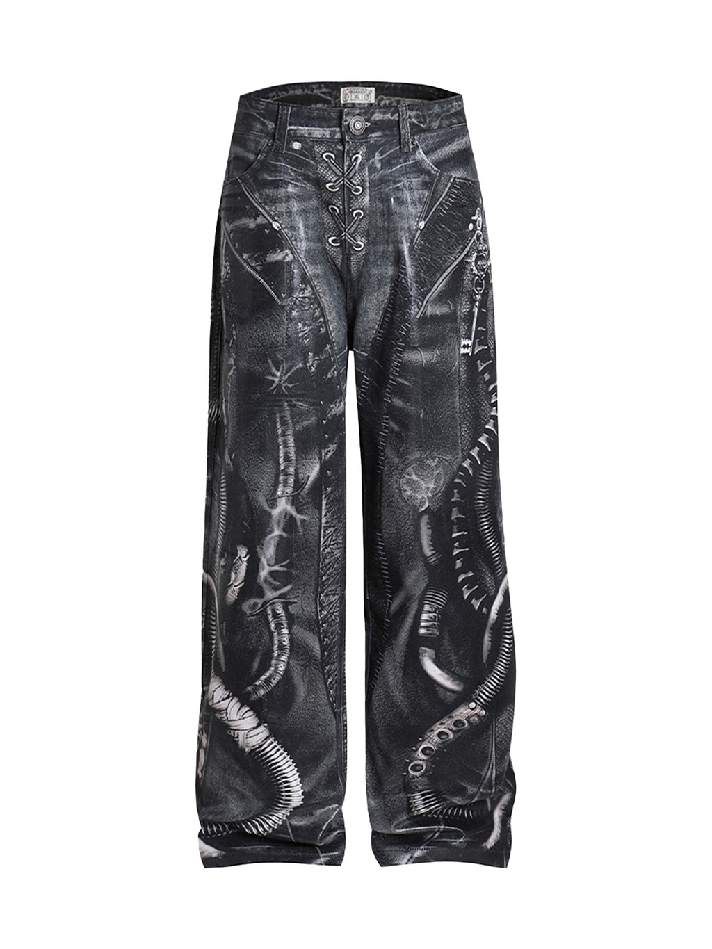 DND4DES | Venom Pipe Graphic Waxed Jeans - PSYLOS 1, DND4DES | Venom Pipe Graphic Waxed Jeans, Pants, DND4DES•JAPAN, PSYLOS 1