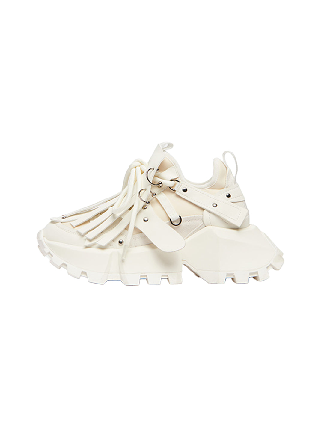KEDDO│Studded Tassel Chunky Sneakers-White - PSYLOS 1, KEDDO│Studded Tassel Chunky Sneakers-White, Chunky Sneakers, KEDDO, PSYLOS 1