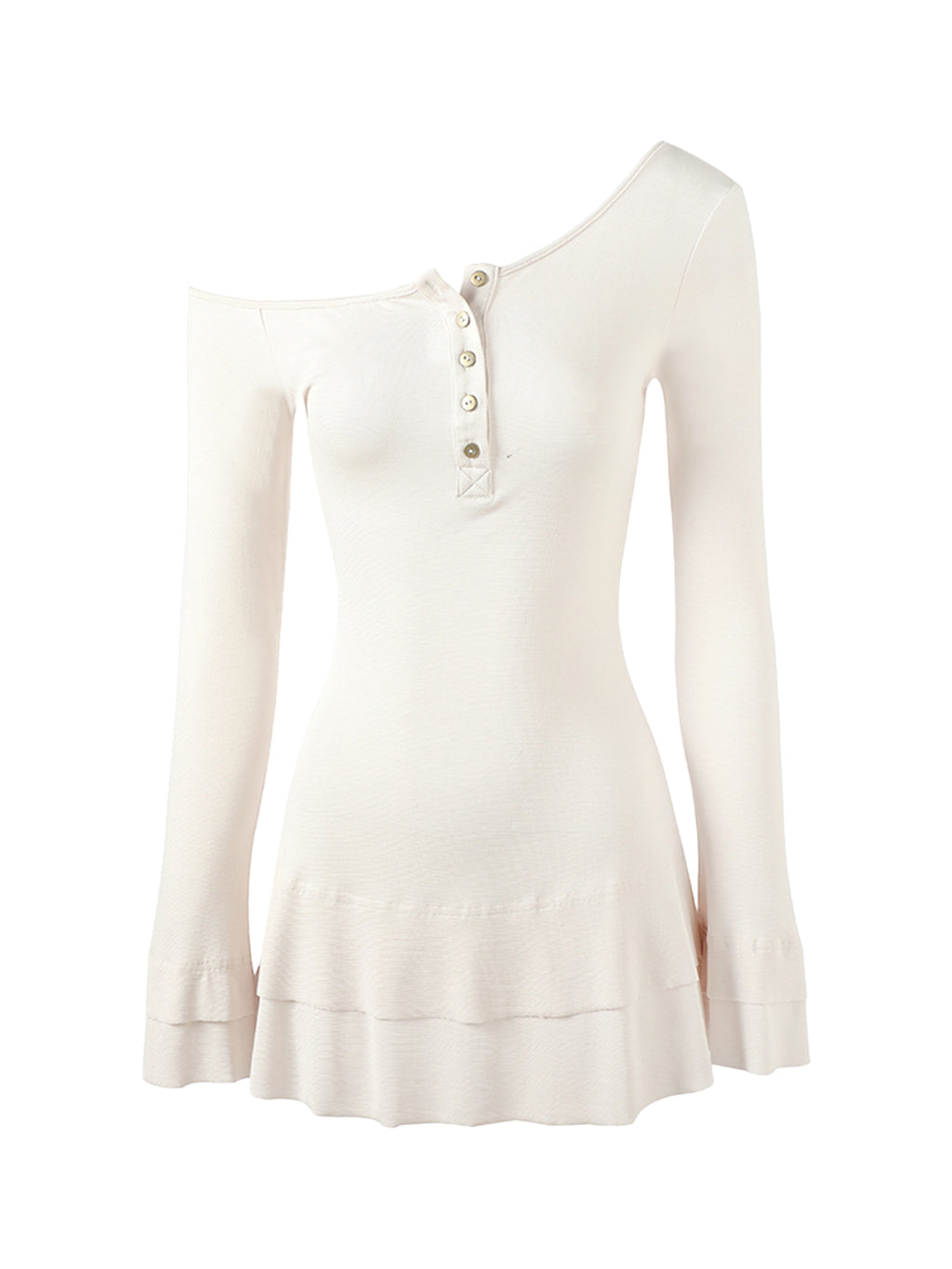 CSFC | Asymmetrical Shoulder Henley Dress CSFC | Asymmetrical Shoulder Henley Dress