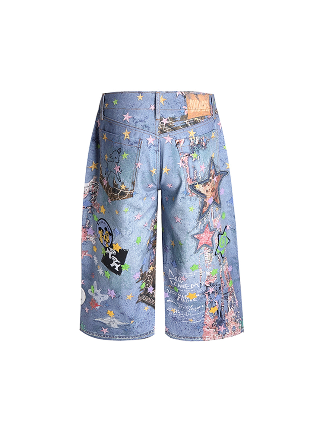 DND4DES | Cartoon Graphic Printed Denim Shorts - PSYLOS 1, DND4DES | Cartoon Graphic Printed Denim Shorts, Jeans, DND4DES•JAPAN, PSYLOS 1