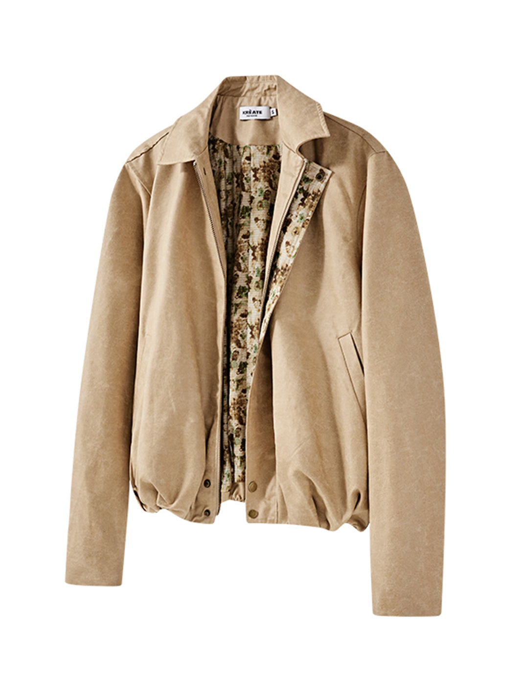 KREATE | Retro Color Block Floral Lining Leather Jacket - PSYLOS 1, KREATE | Retro Color Block Floral Lining Leather Jacket, Tops, KREATE, PSYLOS 1