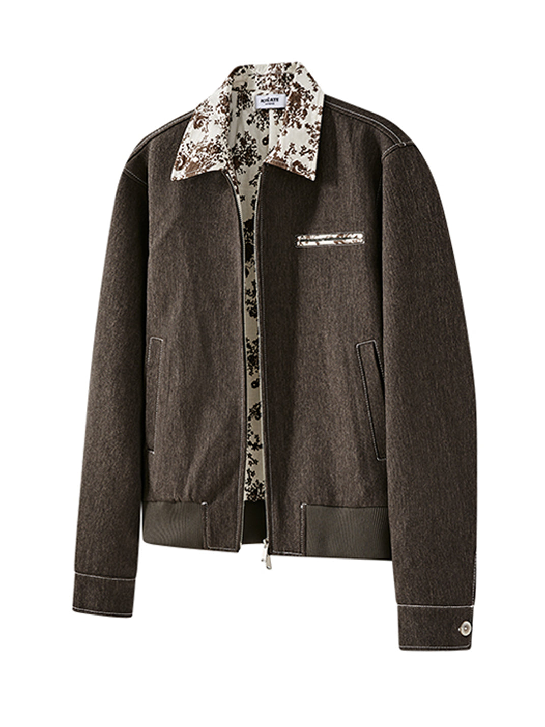 KREATE | Retro Color Block Floral Lining Jacket - PSYLOS 1, KREATE | Retro Color Block Floral Lining Jacket, Tops, KREATE, PSYLOS 1