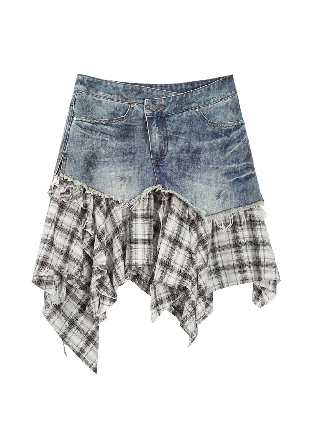 CestNous｜Lost Highway Deconstructed Denim Skirt - PSYLOS 1, CestNous｜Lost Highway Deconstructed Denim Skirt, Skirt, CestNous, PSYLOS 1