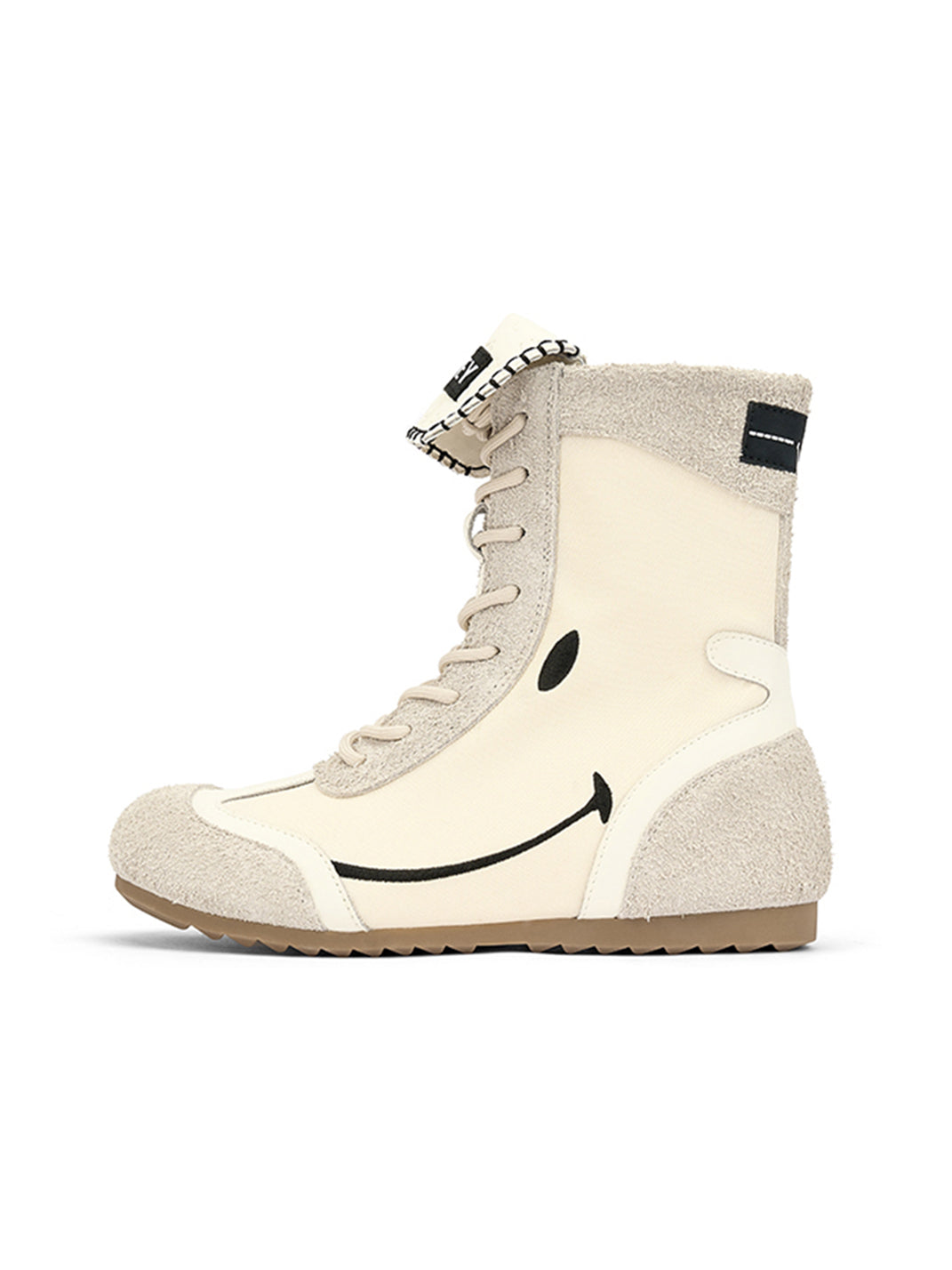 SMILEY | Boxing Mid Boots Chunky Platform-White - PSYLOS 1, SMILEY | Boxing Mid Boots Chunky Platform-White, Boots, SMILEY, PSYLOS 1