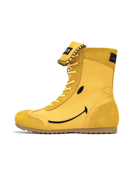 SMILEY | Boxing Mid Boots Chunky Platform-Yellow