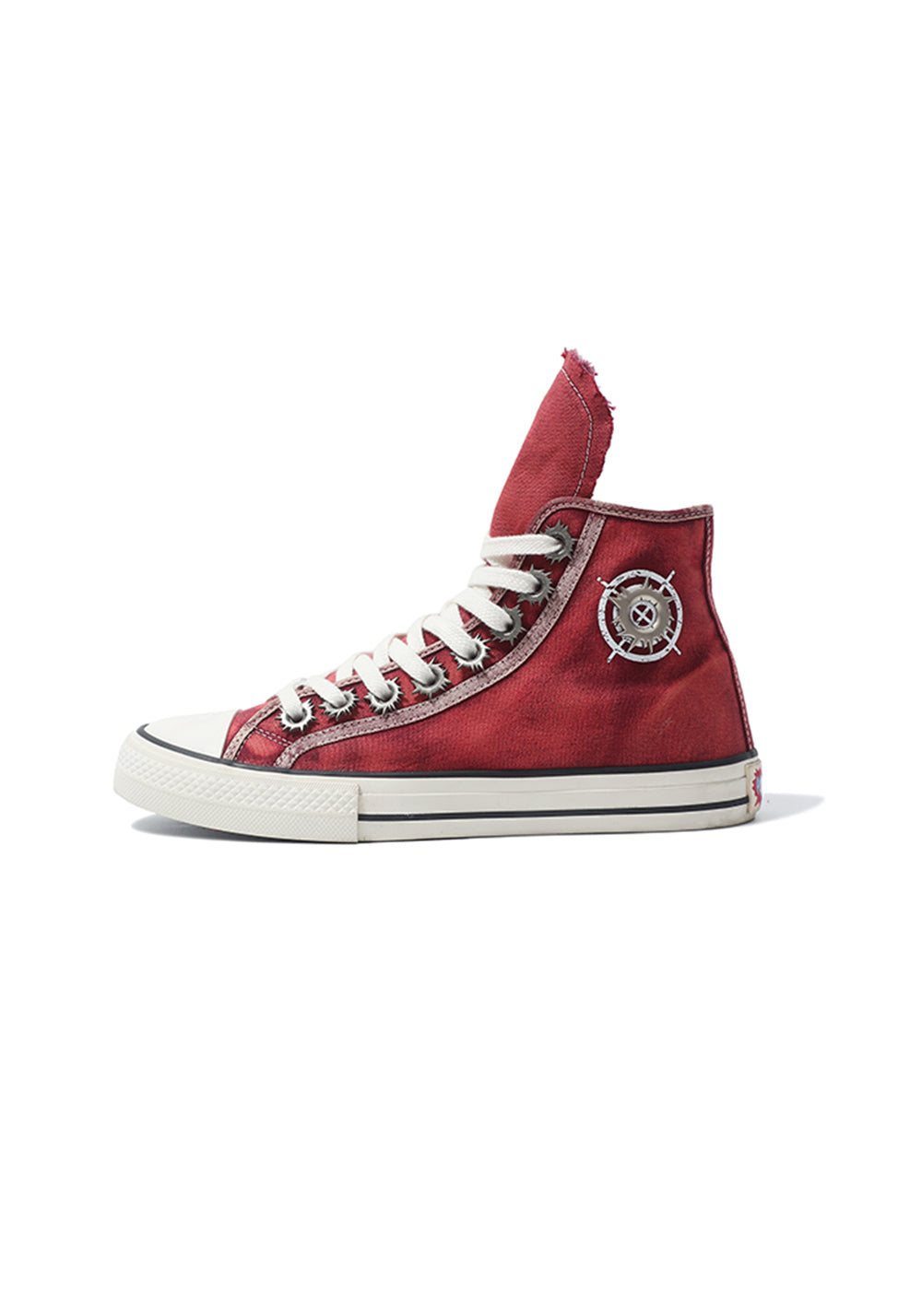 Roman Catcher | Distressed High Top Canvas Shoes-Red - PSYLOS 1, Roman Catcher | Distressed High Top Canvas Shoes-Red, Canvas Sneakers, Roman Catcher, PSYLOS 1