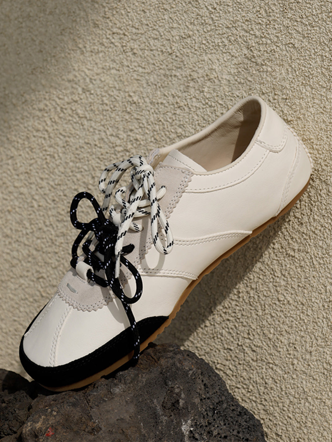 FAN ROMANCE│Ballet Style Retro Leather White Sneakers - PSYLOS 1, FAN ROMANCE│Ballet Style Retro Leather White Sneakers, Retro Trainers, FAN ROMANCE, PSYLOS 1