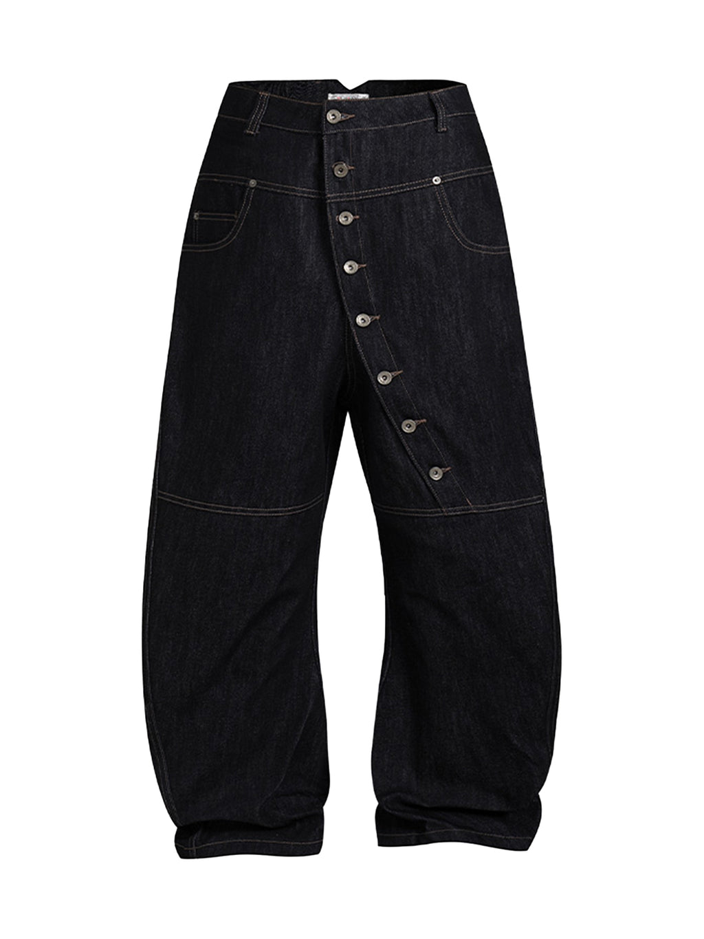 DND4DES | Curved Button Fly Baggy Raw Jeans - PSYLOS 1, DND4DES | Curved Button Fly Baggy Raw Jeans, Pants, DND4DES•JAPAN, PSYLOS 1