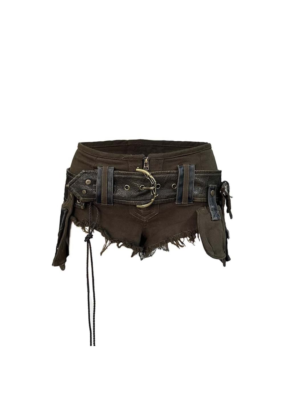 OPEN AESTHETIC丨Low-Rise Shorts w/ Belt & Pockets - PSYLOS 1, OPEN AESTHETIC丨Low-Rise Shorts w/ Belt & Pockets, Shorts, OPEN AESTHETIC, PSYLOS 1