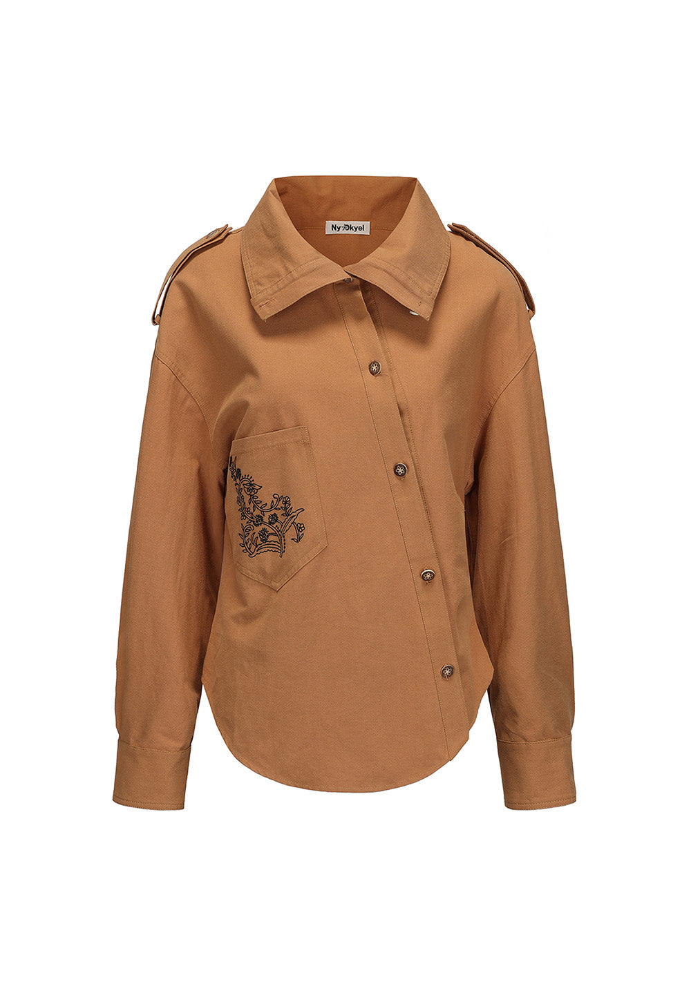 NyDkyel丨Deconstructed Placket Linen Blend Shirt-Brown - PSYLOS 1, NyDkyel丨Deconstructed Placket Linen Blend Shirt-Brown, Shirt, NyDkyel, PSYLOS 1