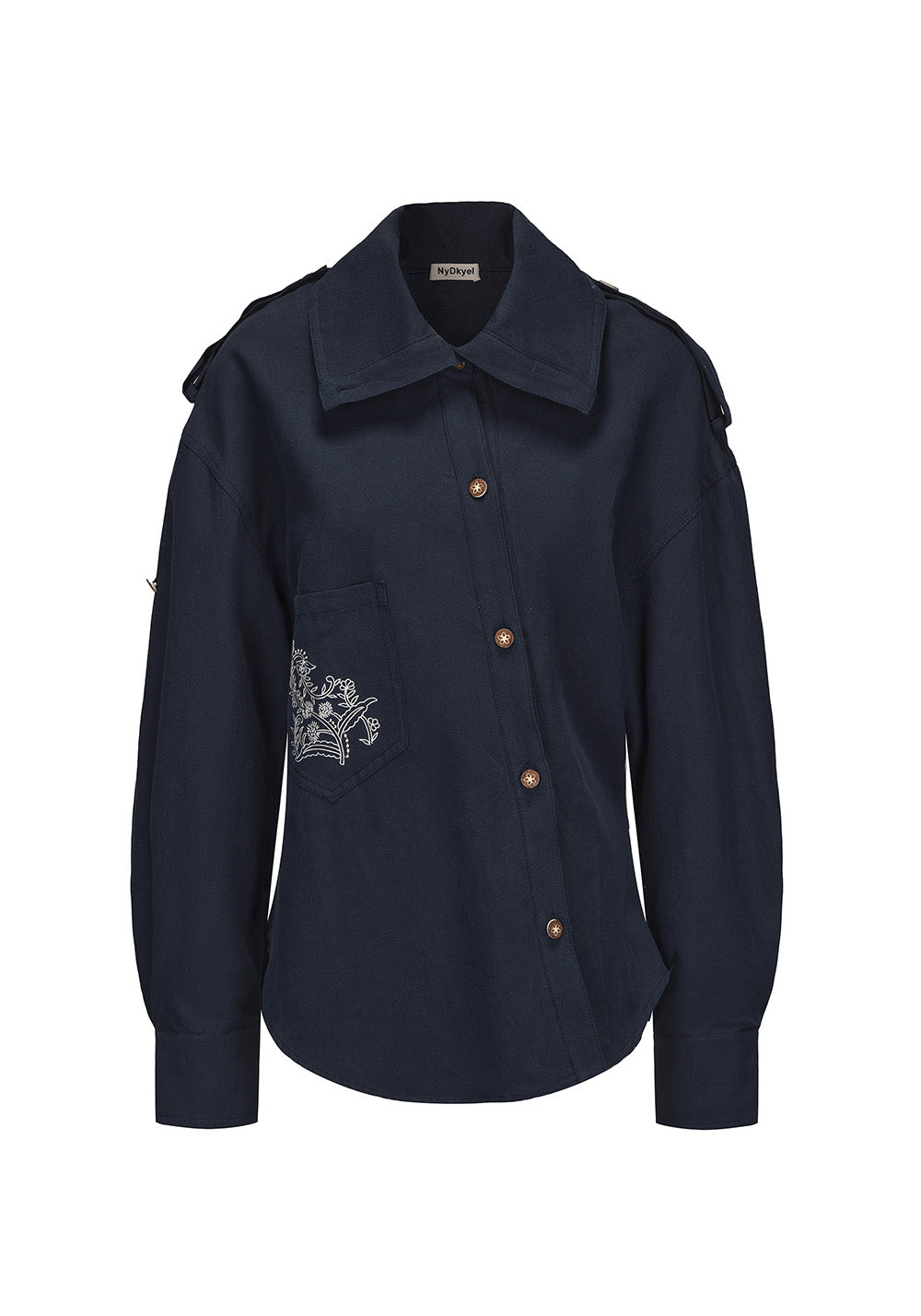 NyDkyel丨Deconstructed Placket Linen Blend Shirt-Blue - PSYLOS 1, NyDkyel丨Deconstructed Placket Linen Blend Shirt-Blue, Shirt, NyDkyel, PSYLOS 1