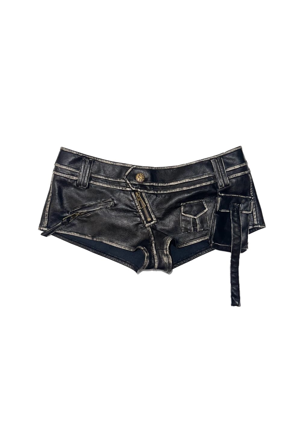 OPEN AESTHETIC丨Punk Leather Low Shorts - PSYLOS 1, OPEN AESTHETIC丨Punk Leather Low Shorts, Shorts, OPEN AESTHETIC, PSYLOS 1