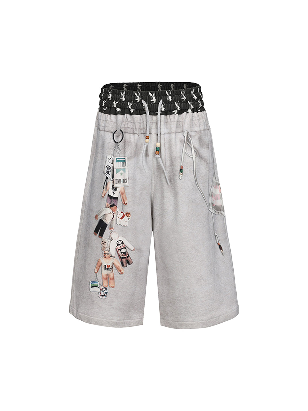 DND4DES | Cartoon Bikini Print Sweat Shorts - PSYLOS 1, DND4DES | Cartoon Bikini Print Sweat Shorts, Denim Shorts, DND4DES•JAPAN, PSYLOS 1