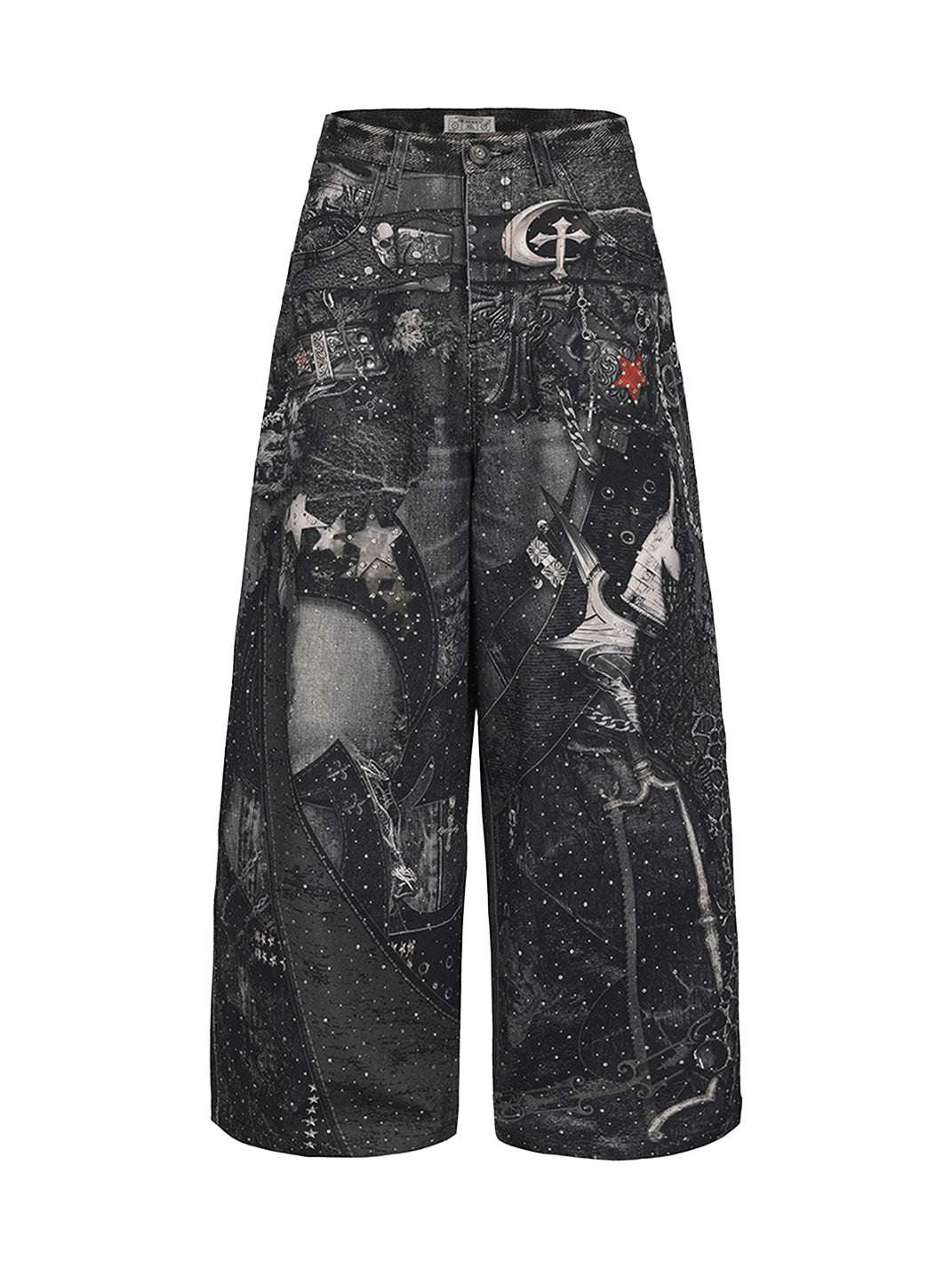 DND4DES | Armored Print Rhinestone Denim Pants - PSYLOS 1, DND4DES | Armored Print Rhinestone Denim Pants, Jeans, DND4DES•JAPAN, PSYLOS 1