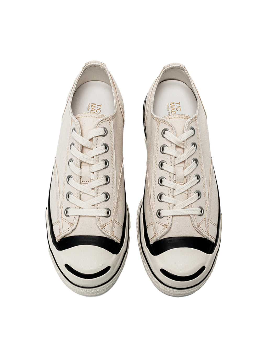 T/C MADE│016b Classic Jack Purcell Style Smiley-Toe Canvas Sneakers-White - PSYLOS 1, T/C MADE│016b Classic Jack Purcell Style Smiley-Toe Canvas Sneakers-White, Canvas Sneakers, T/C MADE, PSYLOS 1