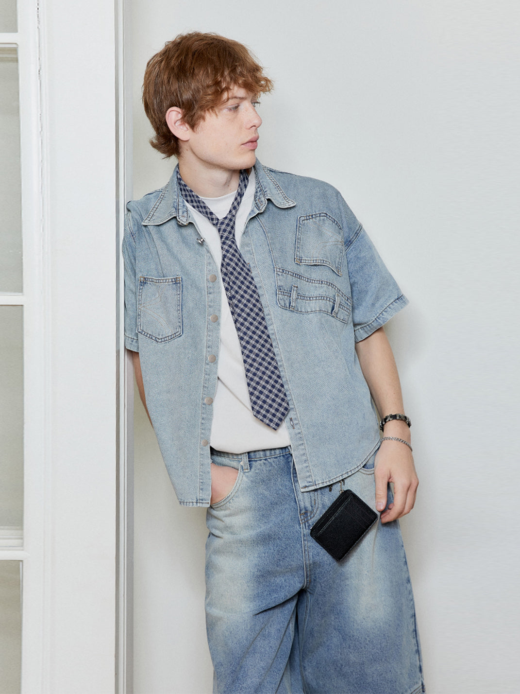 KREATE | Deconstruct Series Up-Side-Down Pocket Denim Shirt - PSYLOS 1, KREATE | Deconstruct Series Up-Side-Down Pocket Denim Shirt, Tops, KREATE, PSYLOS 1