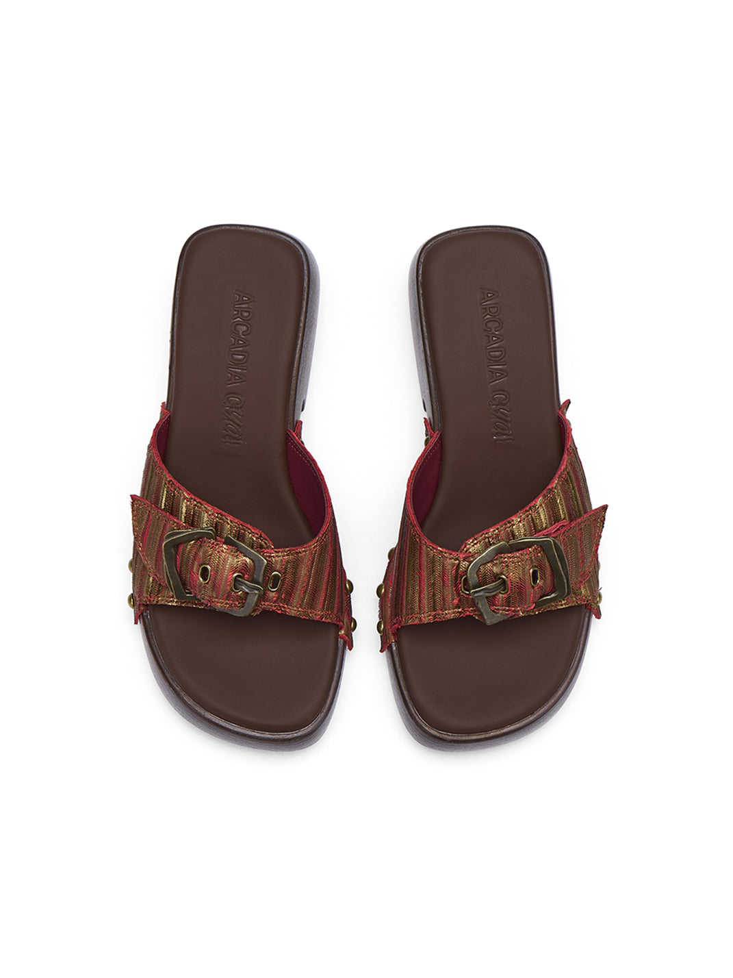 Arcadiagyal | Woven Top-Grain Cowhide Platform Sandals